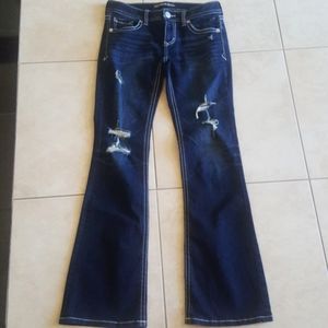 Ladies dark blue, flared Jeans